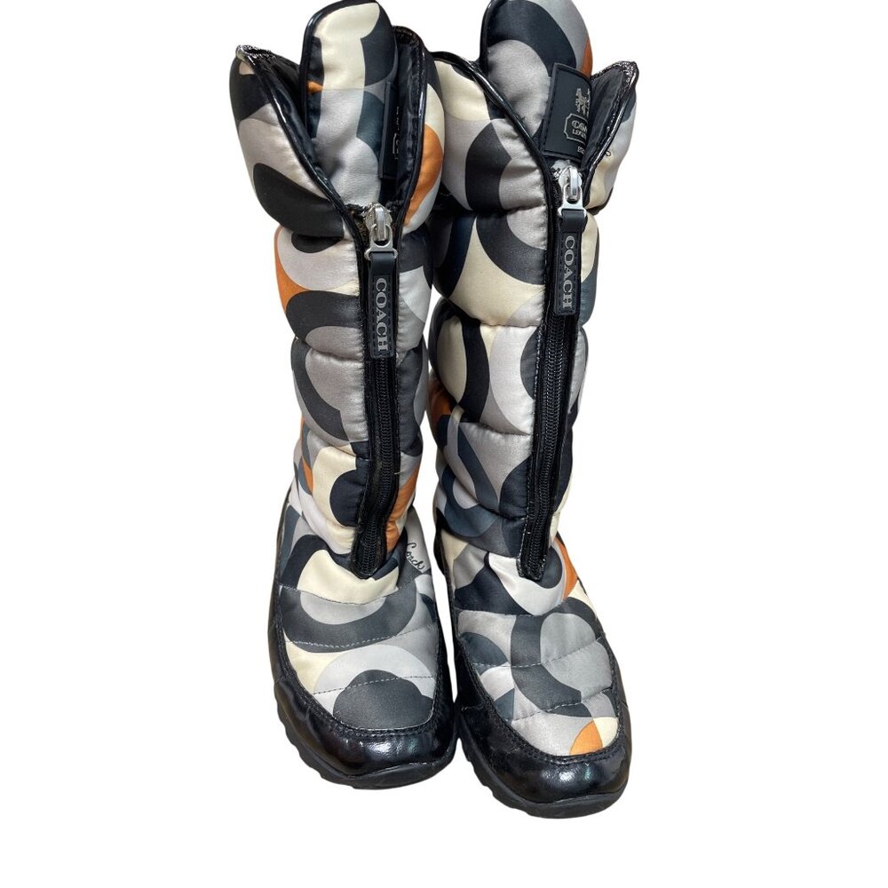 coach Jolt womans monogram fabric mid calf winter boots sz 7B SKU 9772 - Picture 15 of 15